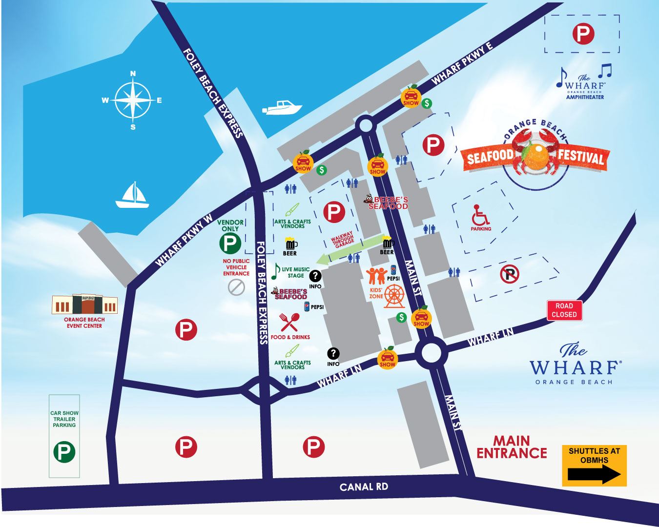 Site map for 2026 Seafood Festival 