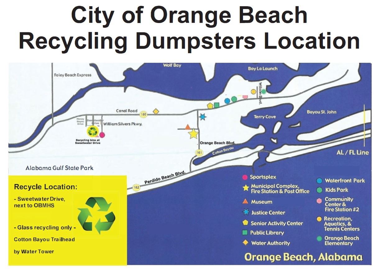 Recycling Dumpsters location updated map, August 2025