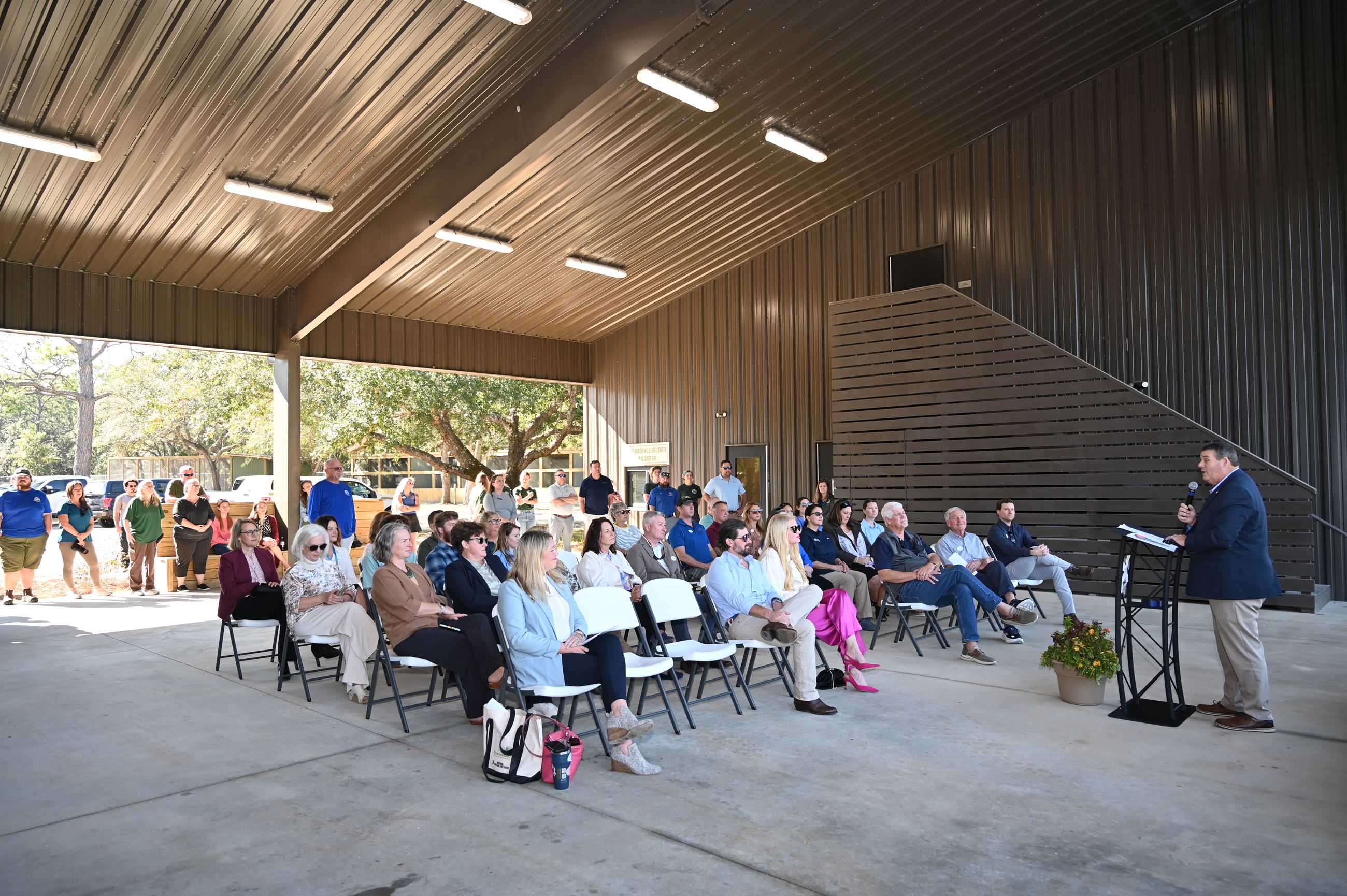 ADCNR Commissioner Chris Blankenship speaks at Orange Beach Wildlife Center ribbon-cutting ceremony