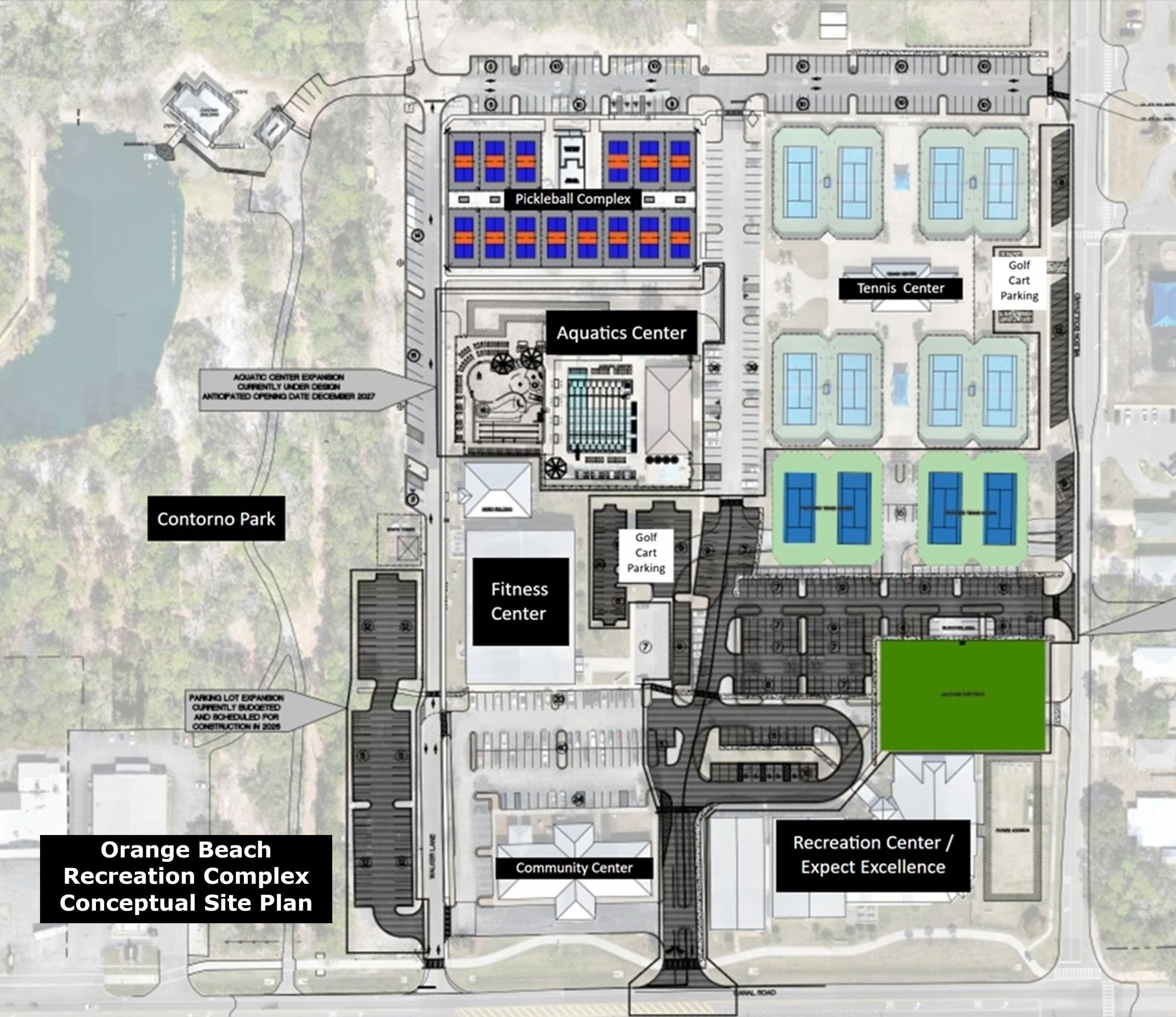 Orange Beach Recreation Campus conceptual site plan 